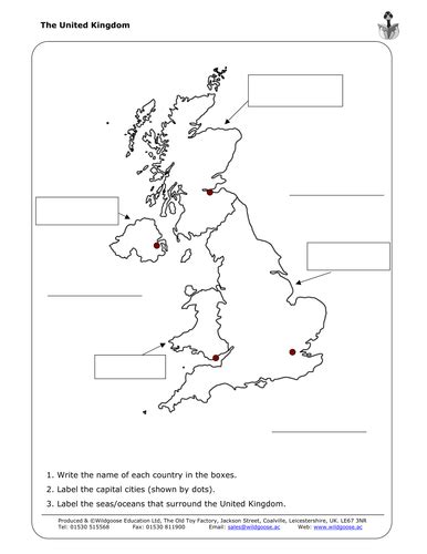 Label The Uk And Outline Maps By Wildgooseeducation Uk Teaching