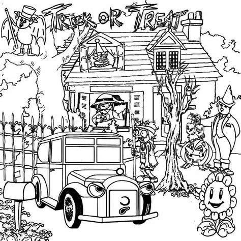 Haunted House Coloring Pages Challenge your Bravery - Coloring Pages