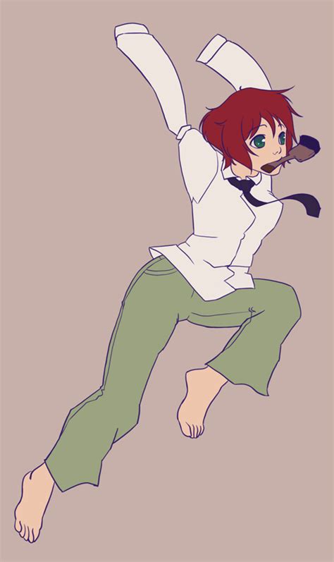 Tezuka Rin Katawa Shoujo No Arms 10s 1girl Amputee Armless Amputee Barefoot Double