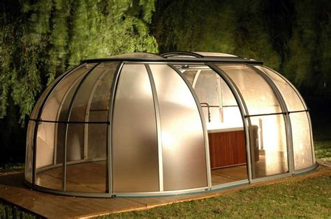 Retractable Hot Tub Spa Sunhouse Dome Enclosures Oval Style Pt03 Tub Enclosures Above Ground