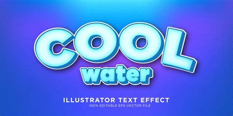 Cool Water Illustrator Text Effect Illustration In 2021 Text Effects