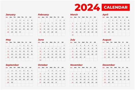 Calendar 2024 Vector Art Icons And Graphics For Free Download