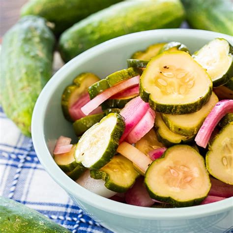 Pickling is the process of preserving or extending the shelf life of food by either anaerobic fermentation in brine or immersion in vinegar. Pickled Cucumbers and Onions - Spicy Southern Kitchen