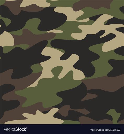 Seamless Camouflage Pattern Military Background Vector Image