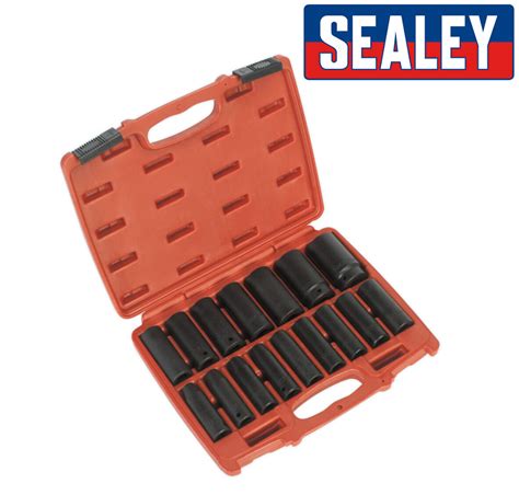 Sealey Impact Metric Deep Sockets 12 Sq Dr Black In Moulded Case 10