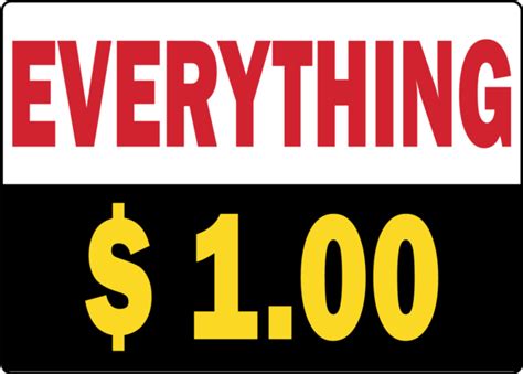 Everything 1 00 Storefront Window Retail Ad Adhesive Vinyl Sign Decal Ebay