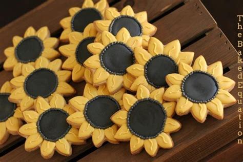 Sunflower Cookies By Thebakedequation On Etsy 4200 Sunflower