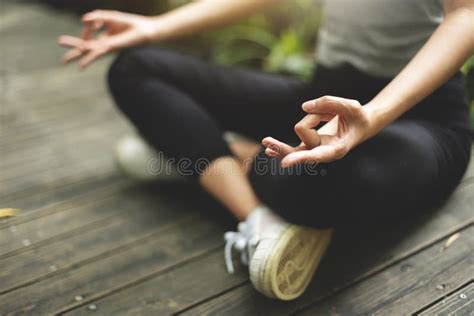 Close Up Woman Hands Practicing Yoga And Meditation Stock Image