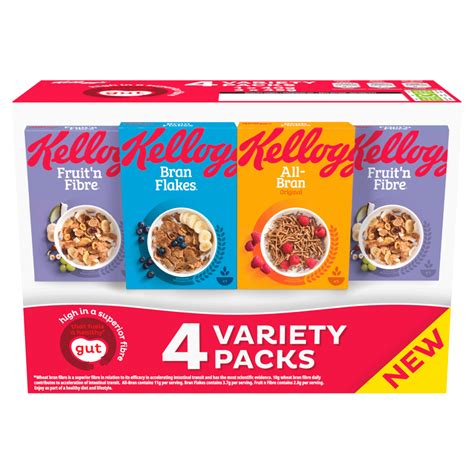 Kelloggs Fibre Cereal 4 Variety Packs