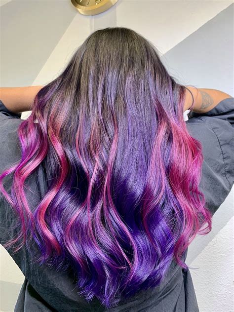 Purple And Pink Ombré Hair Color Pink Ombre Hair Dark Ombre Hair