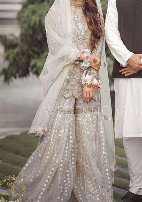 Nikkahnikah Gharara Outfit White N Gold Pakistani Bride Wedding