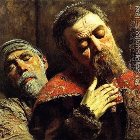 Krea Anguish And Remorse On The Face Of Ivan The Terrible While He Is Cradling His Dying Adult