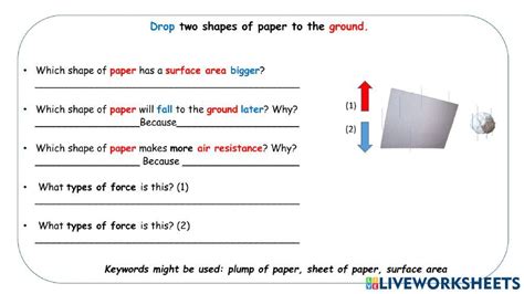 Air Resistance Exercise Live Worksheets