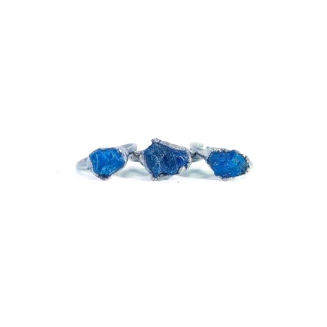 Silver Blue Apatite Ring Raw Blue Apatite Ring Blue | Etsy | Blue rings, Blue apatite, Apatite ring