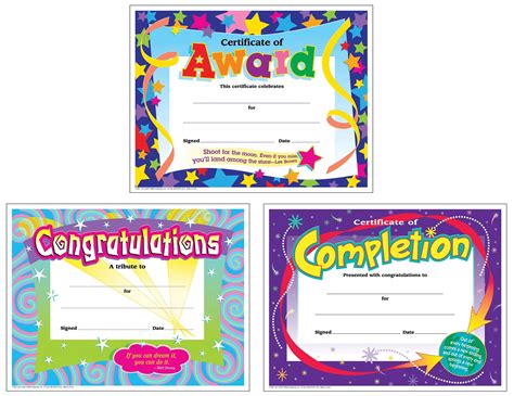 Buy Colorful Award Certificates For Students And Professionals