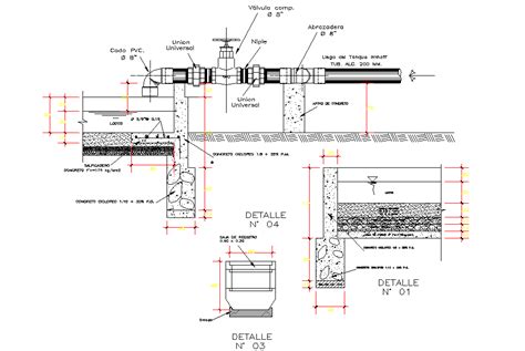 Pipe Line Section Detail Autocad File Cadbull