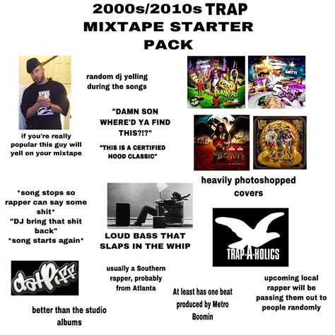 2000s2010s Trap Mixtape Starter Pack Rstarterpacks Starter Packs