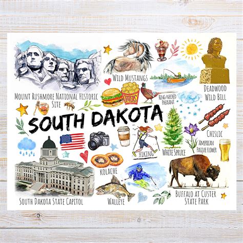 South Dakota Themes And Landmarks Postcard 1 Postcard Thick Cardstock