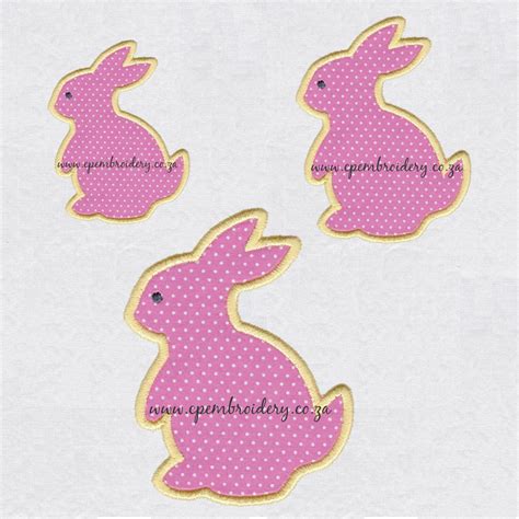 Bunny Rabbit Silhouette Applique Design 65516 Embroidery Design