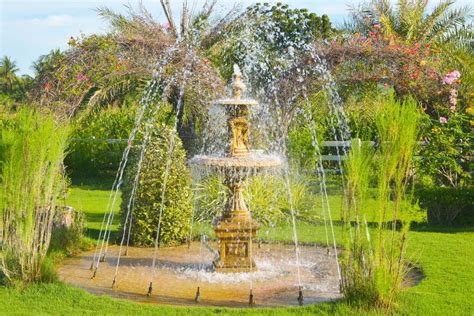 Fountain In The Garden Stock Image Image Of Burlington 183546511