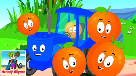 Five Little Oranges Fruits Song For Kids Nursery Rhymes Monkey