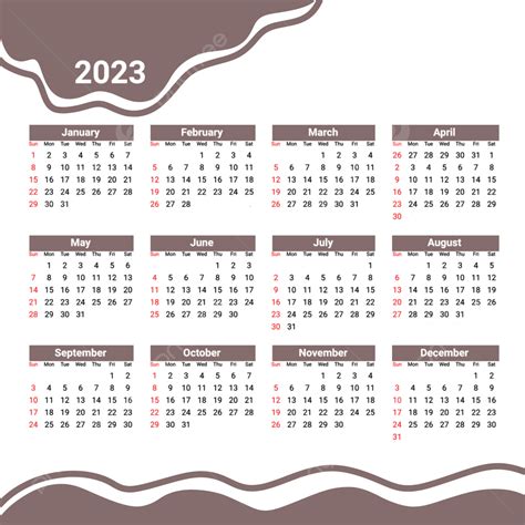Aesthetic 2023 Calendar New Year Calendar 2023 Png Transparent