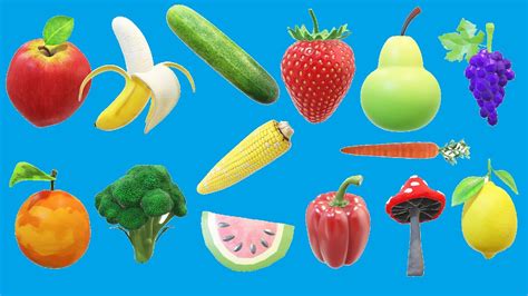 Fruits And Vegetables Names In 3d Youtube