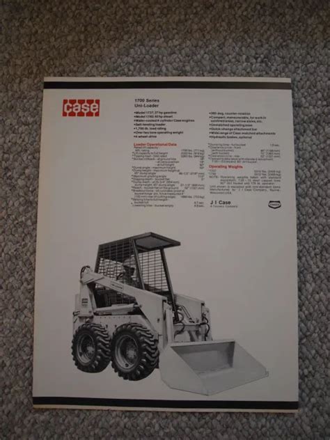 Case 1737 1740 Uni Loader Skid Steer Bobcat Tractor Brochure Original