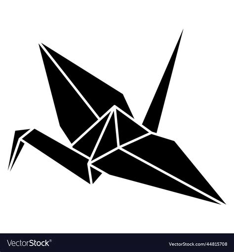 Origami Crane Silhouette Icon Royalty Free Vector Image