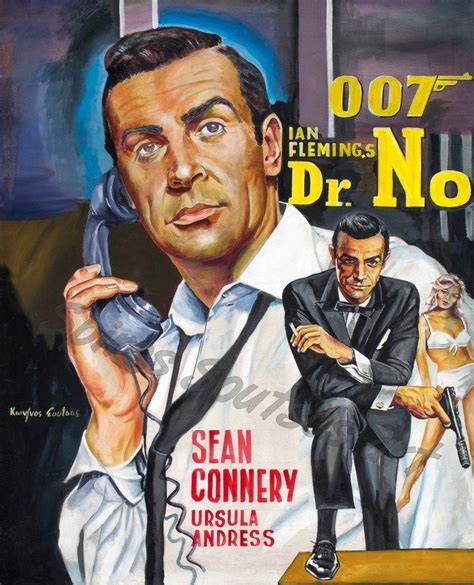 Dr No 1962 James Bond Movie Poster Painting Sean Connery James Bond