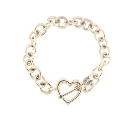 Tiffany And Co Heart And Arrow Toggle Womens 925 Silver Bracelet