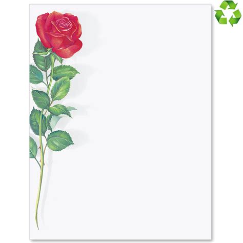 Red Rose Border Papers Paper Direct Free Printable Stationery