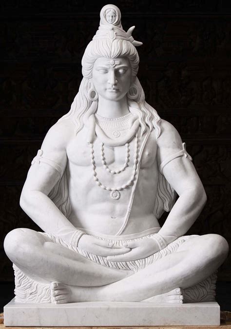 Sold Masterpiece White Marble Meditating Shiva 54 112wm1a Hindu