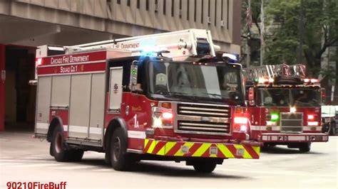 Chicago Fire Dept Engine Squad Truck Responding Youtube