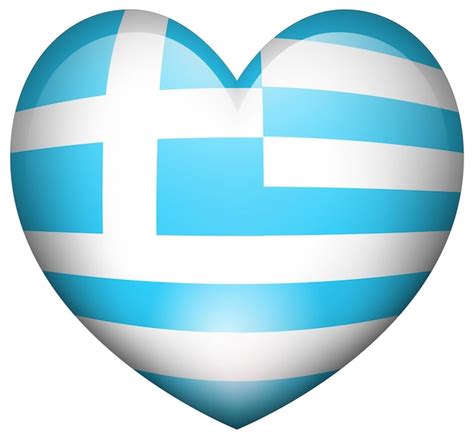 Free Vector Flag Of Greece In Heart Shape
