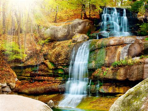 Fondos De Pantalla Cascadas Agua Piedras Naturaleza Descargar Imagenes