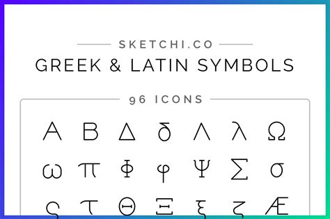 Greek And Latin Symbols Icon Set ~ Icons ~ Creative Market