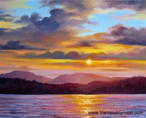 Download Lake Sunset By Varvara Harmon Sunset Over Lake Painting