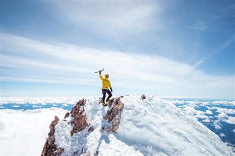 Mountain Climber At Summit Of Mt Photograph By Brent Doscher Pixels