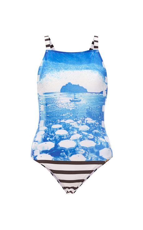 Shop Printed And Striped Swimsuit By Salinas Stylish Swimwear