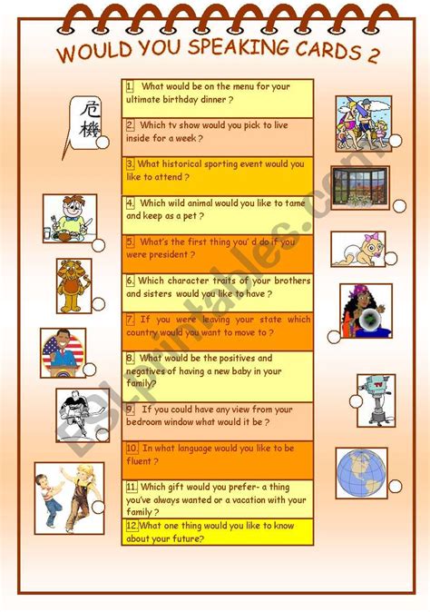 Speaking Cards If 2 Esl Worksheet By Donapeter 246