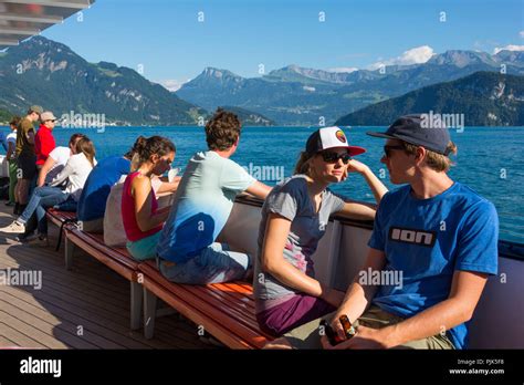 Ride On Paddle Steamer On Lake Lucerne Canton Lucerne Switzerland Stock Photo Alamy