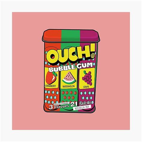 Ouch Bubble Gum Photographic Print For Sale By Nostalgia Trip