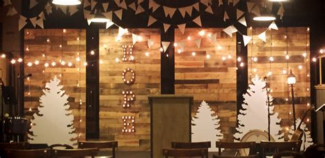 Book Wrap Ideas Church Christmas Walls Stage Decorations Wood Pallet