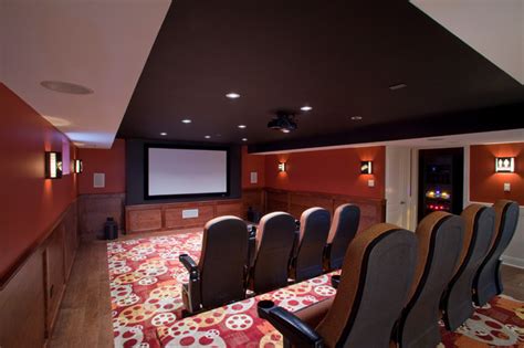 Basement Contemporary Home Cinema Chicago By Worthy Builders