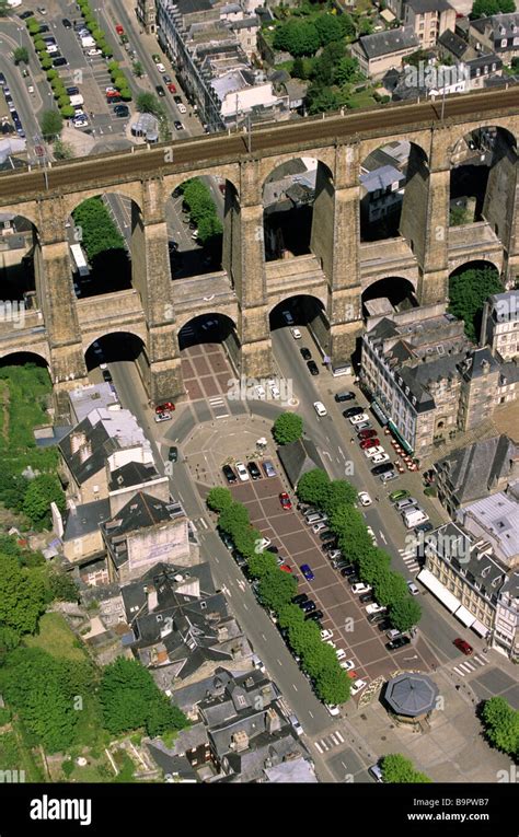 France Finistere Morlaix Viaduct 1863 Aerial View Stock Photo Alamy
