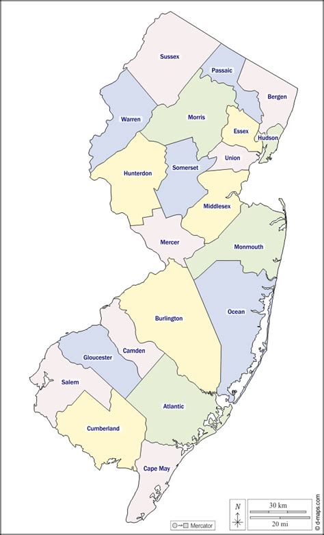 Nueva Jersey Mapa Gratuito Mapa Mudo Gratuito Mapa En Blanco Gratuito