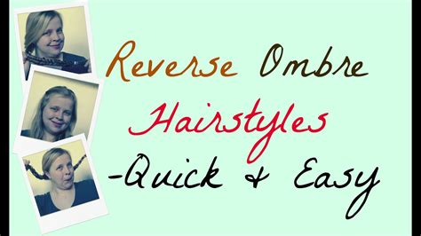 While you may be used to seeing ombré hair paired with long, flowing strands, this coloring technique doesn't have to be left to those with long locks! DIY Reverse Ombre Hairstyles~ Quick & Easy! - YouTube