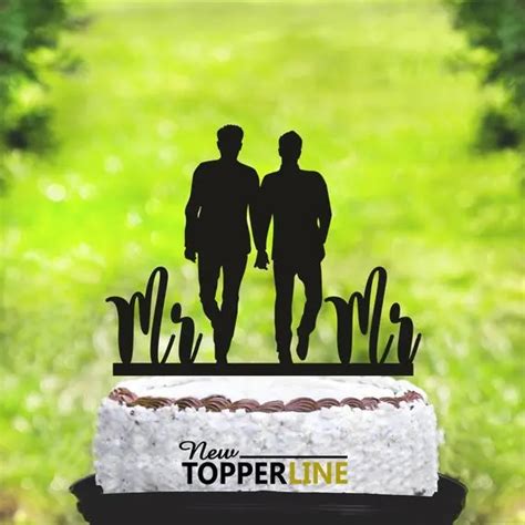 Gay Silhouette Cake Topperwedding Cake Topper For Men Tgay Cake Toppergay Mengay Cake