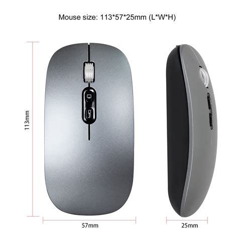 Hxsj M103 1600dpi 24ghz Wireless Rechargeable Mouse Silver 24ghz